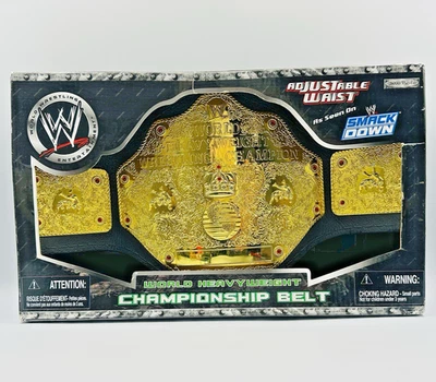 Cinturón de título del Campeonato Mundial de Lucha Peso Pesado de la WWE Smack Down 2006 Jakks Foto 1 de 4