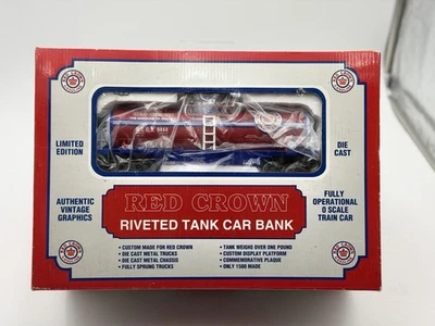 K-Line O Gauge Red Crown Gasoline Vintage Diecast Riveted Tank Car Bank NIB - Image 1 of 4