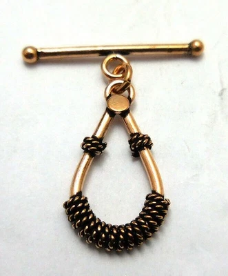 2 SETS 20X33MM SOLID COPPER BALI TOGGLE CLASP ANTIQUE COPPER 583 ATL-160 - Image 1 of 3