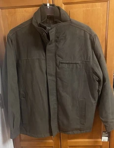 St John’s Bay Microsuede Hipster Jacket Coat Men’s Large Brown Zip Front NEW - Picture 1 of 10