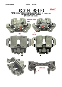 2× Brake Calipers For Ford Escape Mazda Tribute Mariner 09-10 Front Left & Right - Picture 1 of 1