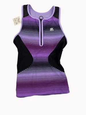 Top de natación ZeroXposur Scuba Tankini XS púrpura y negro degradado UPF 50+ con etiquetas Foto 1 de 4