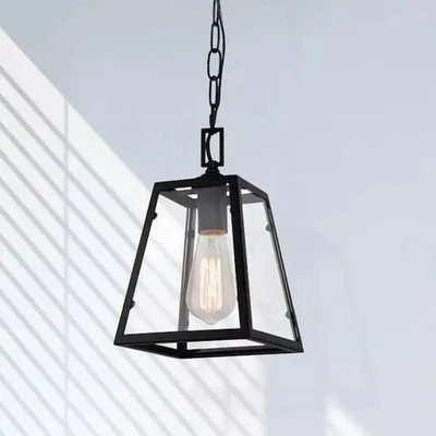 Hampton Bay Knightley 1-Light Matte Black and Glass Mini Pendant New - Image 1 of 4