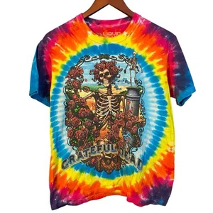 Retro 1998 LIQUID BLUE Rainbow Tie-Dye Bertha Grateful Dead Size Small - Picture 1 of 5