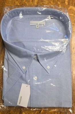 Modena Mens 22 34/35 Classic Fit Long Sleeve Dress Houndstooth Stretch Big - Image 1 of 3