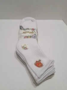 Womens Ed Hardy Socks Fully Cushioned Mid Crew Logo 5 pack Arch Support NEW NWT - Picture 1 of 4