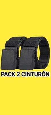 LOTE 2 CINTURONES LONETA AJUSTABLE COLOR NEGRO 120 CM - Imagen 1 de 3