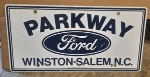 Vintage 1977 Parkway Ford Winston-Salem NC Metal Vanity Tag Carroll Sign Co - Picture 1 of 3