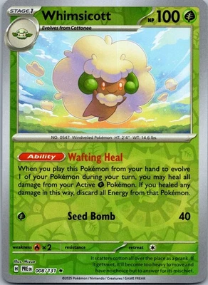 Whimsicott 015/162 SV05: Temporal Forces Reverse Holo NM - Image 1 of 2