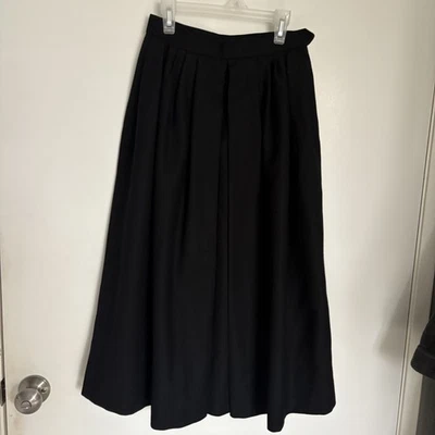 VINTAGE YSL YVES SAINT LAURENT RIVE GAUCHE BLACK WOOL SKIRT VINTAGE 1970’s 38 - Image 1 of 4