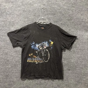 Vintage 90’s Harley Davidson Wild Sport Motorcycle Rattle Snake Black T-Shirt L - Bild 1 von 10