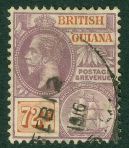 SG 268 Guayana Británica 1913-21. 72c morado y naranja-marrón. Muy bien usado... - Imagen 1 de 1