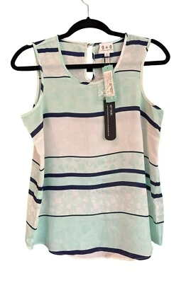 Blusa Olive & Oak Stitch Fix Ganesa Mujer Mediana Sin Mangas Verde Rayas Nueva con Etiquetas Foto 1 de 3