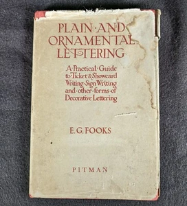 Plain and Ornamental Lettering - Edwin G. Fooks 1925-1956 Sign Writing Guide - Picture 1 of 10