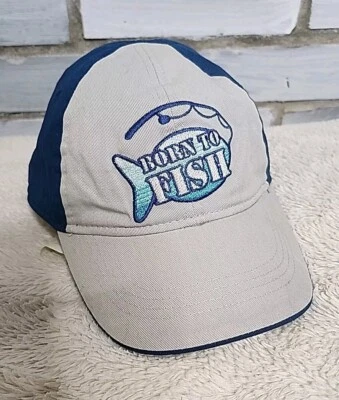 Bass Pro Shops Hat Cap Infant Baby Strap Back  Born to Fish Blue Multicolor  - Image 1 of 4