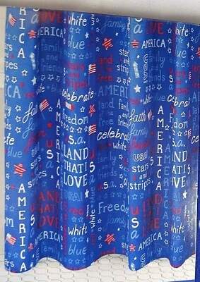 Fabric Shower Curtain Celebrate Americana Together Patriotic  70 x 70 - Image 1 of 4