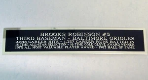 Vetrina baseball Brooks Robinson Baltimore Orioles targhetta 1,5" x 6" - Foto 1 di 12
