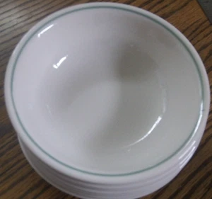 JUEGO DE CEREALES SOPA CORELLE CALICO ROSA ARENISCA 6-1/4"/8 TAZONES Borde Verde Y5 - Imagen 1 de 2