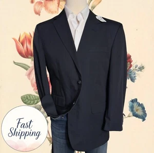 $350 JOS A BANK Mens Blazer 44R Black Sport Coat Two Button Jacket Cotton suits - Picture 1 of 12