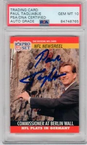 1990 Pro Set #785A Paul Tagliabue signed Rookie Card RC PSA/DNA auto Grade 10 - Picture 1 of 1