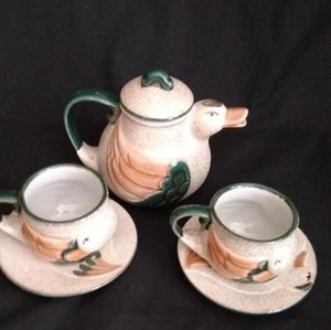 Juego de té de pato arcilla retirado coleccionable niño guardabosques regalo - Imagen 1 de 2