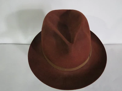 Sombrero Fedora Herbert Johnson Bond St London Beaver marrón estilo Indiana Jones 6 1/8 Foto 1 de 4