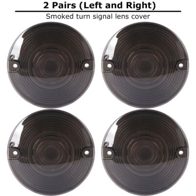 4x Smoked Turn Signal Light Lens Covers For Harley Touring Road Electra Glide - Изображение 1 из 4