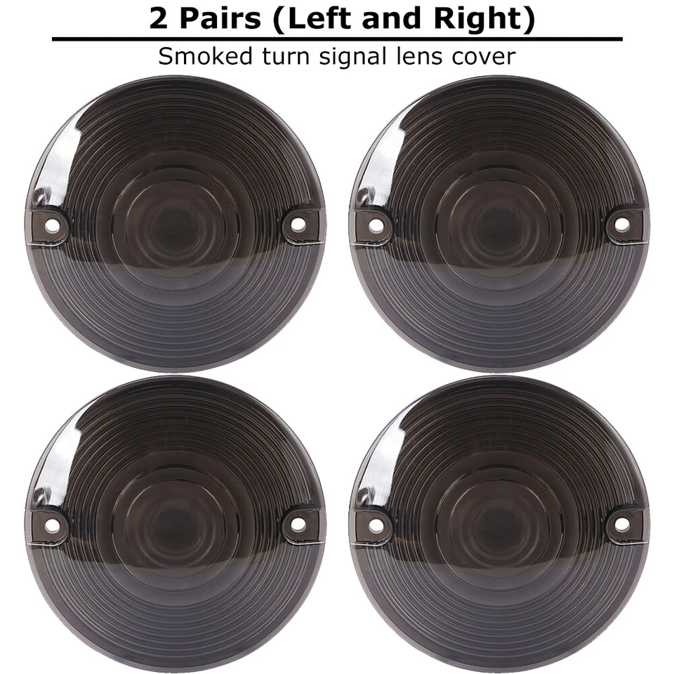 4x Smoked Turn Signal Light Lens Covers For Harley Touring Road Electra Glide - Изображение 1 из 4