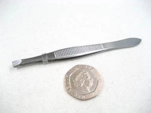 2 un. pinzas para cejas depilación punta plana cejas agarre pinzas herramienta de maquillaje - Imagen 1 de 8