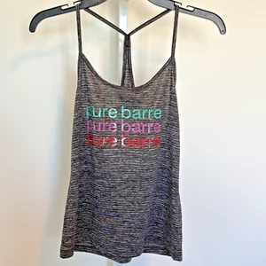 Pure Barre Black Heathered Racerback Tank With Name Spellout Size XS - Picture 1 of 8