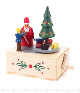 Musikdose Musikdose Weihnachtsmann H=ca 9,5 cm NEU Erzgebirge Spieldose Spieluhr - Bild 1 von 1
