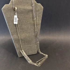Tasha Multi Strang Halskette silberfarben Metall Nordstrom Box 35" Länge Neu mit Etikett - Bild 1 von 10