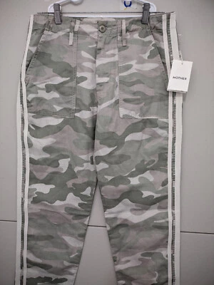 Pantalones Madre Mujer 29 Verde Coctelera Cortar Fray Camuflaje Dobladillo Crudo Estampado Desierto Nuevos Foto 1 de 4