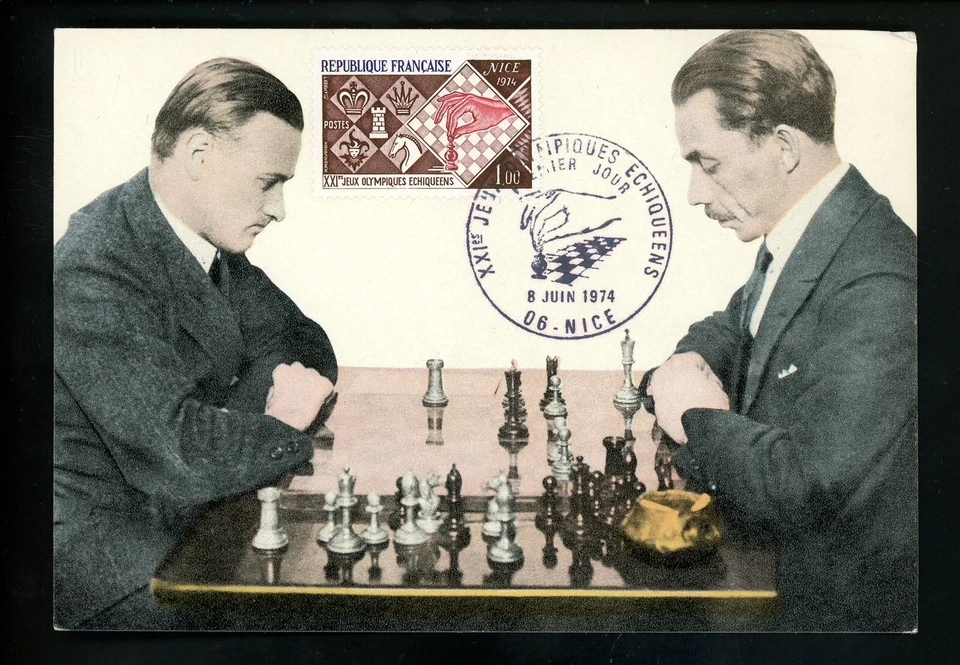 Postal History France FDC #1413 Chess masters 1974 - Image 1 of 2
