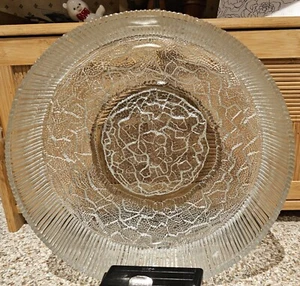 Vintage Scandinavian Large Icicle Glass Bowl - Picture 1 of 6
