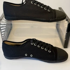 MHL Margaret Howell Negro Lona Moonstar Reino Unido 7 Entrenadores Con Cordones Suela Plica - Imagen 1 de 22