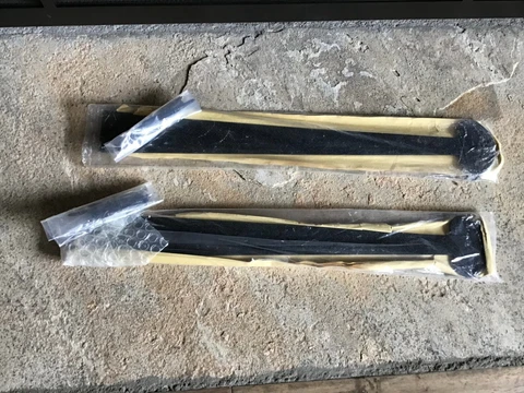 Repro.( set of 4 )- 16" decorative BLACK Steel Bean Strap Hinges~ Garage door~ Cover