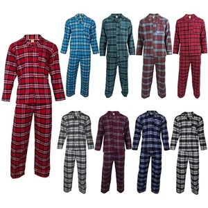 Mens Pyjamas Flannel/Brush Cotton Warm PJ Pyjama Set PJS Sizes S-4XL Nightwear - Picture 1 of 108