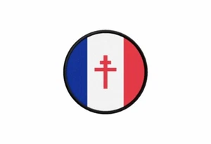 Patch aufnäher aufbügler flaggen rund flagge fahne frankreich libre - Picture 1 of 1