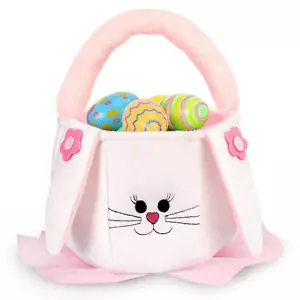 Easter Basket for Kids Empty - Bunny Easter Buckets with Rabbit Ears, Large East - Picture 1 of 12