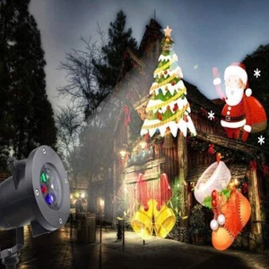 Wasserdichte LED Weihnachten Projektor Lampe Weihnachtsmann Landschaft bewegliche Lichter. - Bild 1 von 7