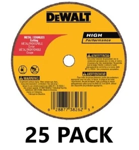 25 DISCOS DE CORTE RUEDAS DEWALT HP 3" X .035 AIRE DE CORTE METAL/ACERO INOXIDABLE DW8706 - Imagen 1 de 1