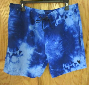NWOT Men’s U.S. Polo Assn Blue Tie Dye Swim Trunks with Back Pocket Size XL - Picture 1 of 5