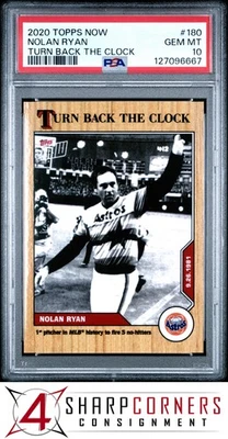 2020 TOPPS NOW TURN BACK THE CLOCK #180 NOLAN RYAN HOF POP 2 PSA 10 - Image 1 of 3