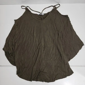 ZEAGOO Brand Army Green Strappy Flowy Dual Layer Tank Top Women's Size L - Picture 1 of 5