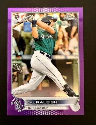 Cal Raleigh 2022 Topps Chrome #149 Purple Refractor /250 RC Mariners - Image 1 of 2
