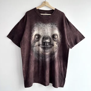 The Mountain Big Sloth Face Graphic T-Shirt Size 2XL Animal Print USA Tee Top - Picture 1 of 7