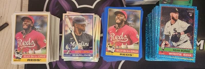 Topps Heritage #1-275 2025 cromo, refractores, brillo azul, borde azul Foto 1 de 4