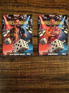 2025 Topps Wrestlemania 41 WWE WORLD Vegas esclusivo Seth Rollins Bron Breakker - Foto 1 di 6