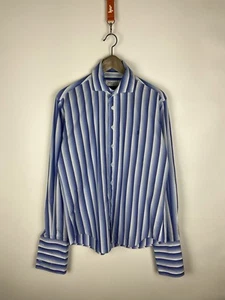 Camisa manga larga vintage Yves Saint Laurent para hombre a rayas con gemelos talla 40/41 - Imagen 1 de 19